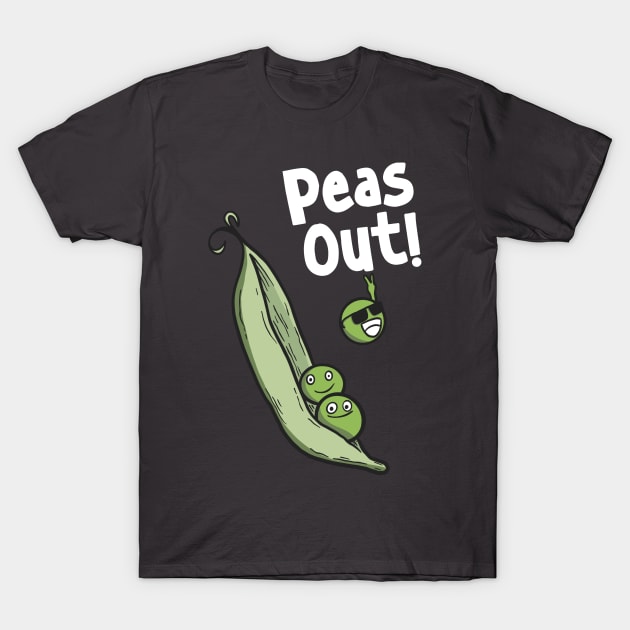 Peas Out -  Funny Puns - Peace Out T-Shirt by notsleepyart